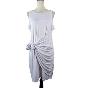 Womens White Sleeveless Ruched Knot Dress Size XL Party Casual Summer Beach
